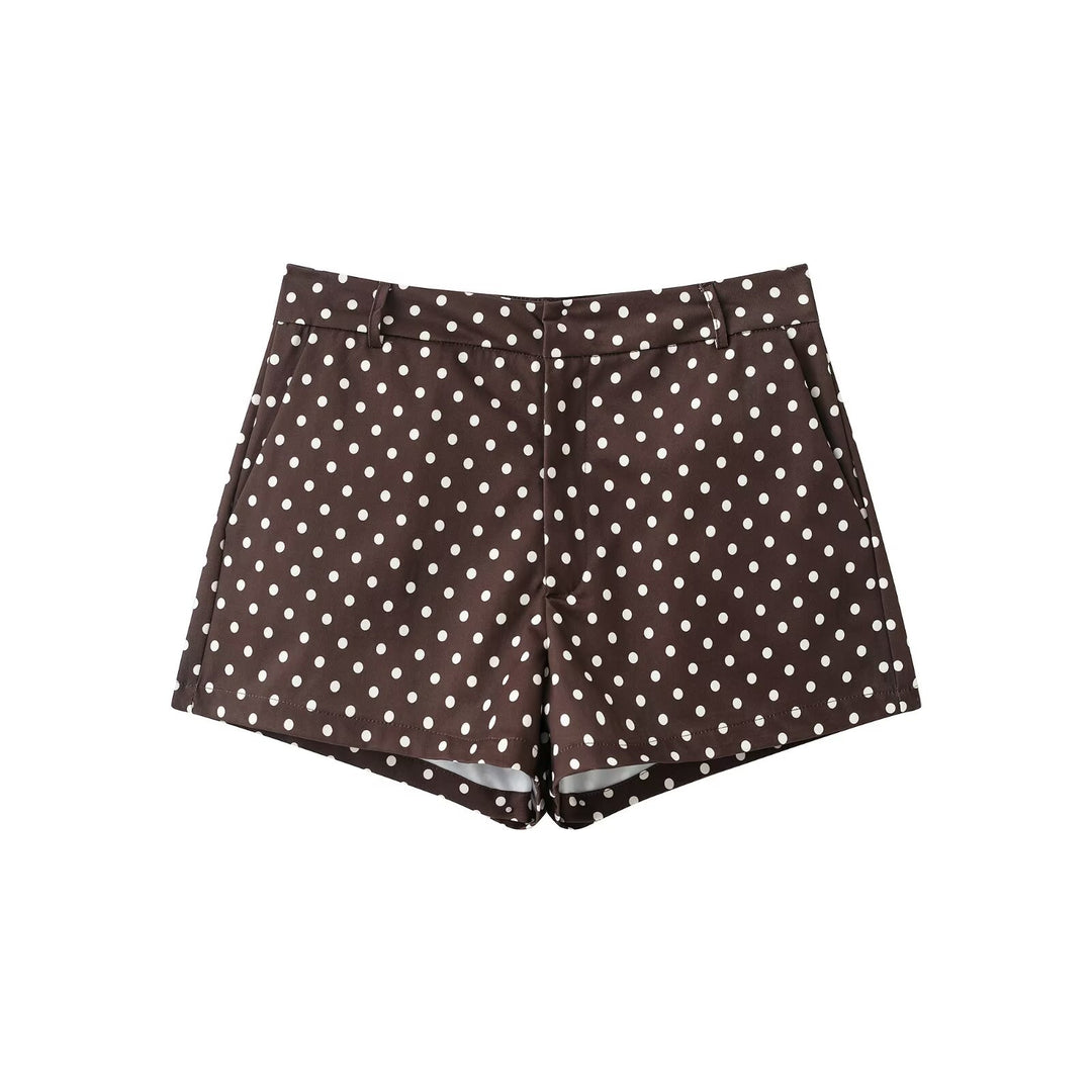 Ladies short-cut rain jacket with polka dot pattern and adjustable drawstring Mune Fashion