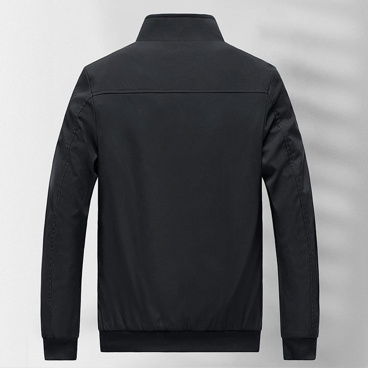 Men's lightweight wind and water-repellent stand collar jacket with thermal lining and zip pockets Mune Fashion