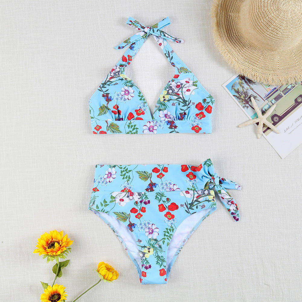 Ladies Bikini Set with playful halter top and high-cut bottom Mune Fashion