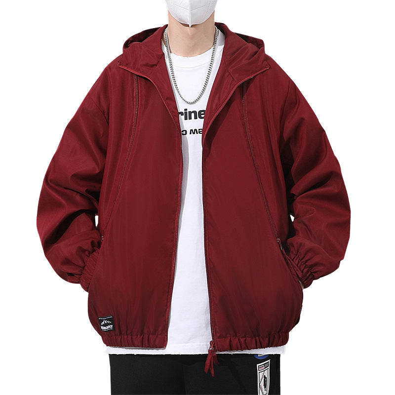 Men's Lightweight Hoodie Jacket with Elastic Cuffs Mune Fashion