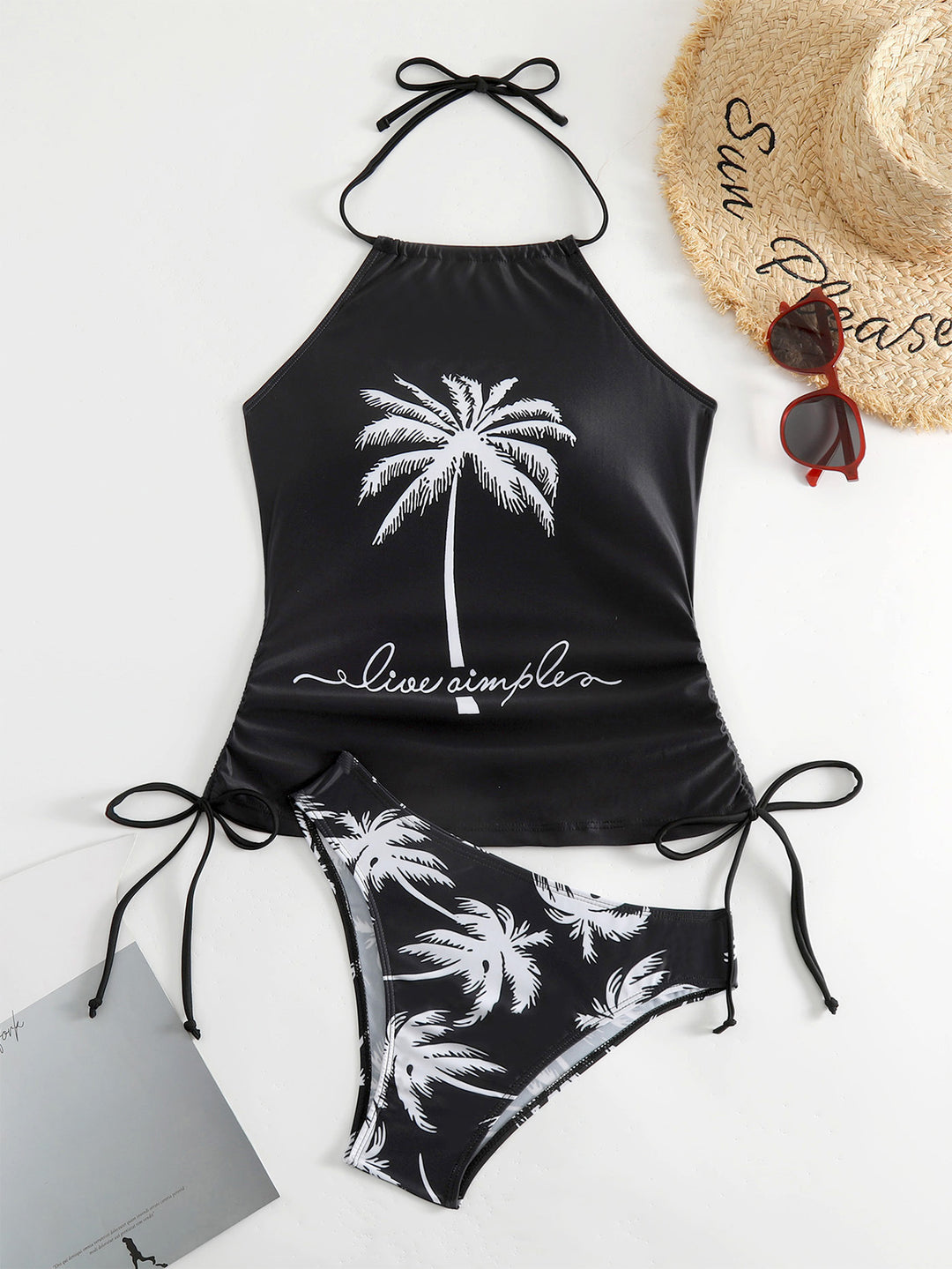 Ladies trendy bikini set with palm motif Mune Fashion