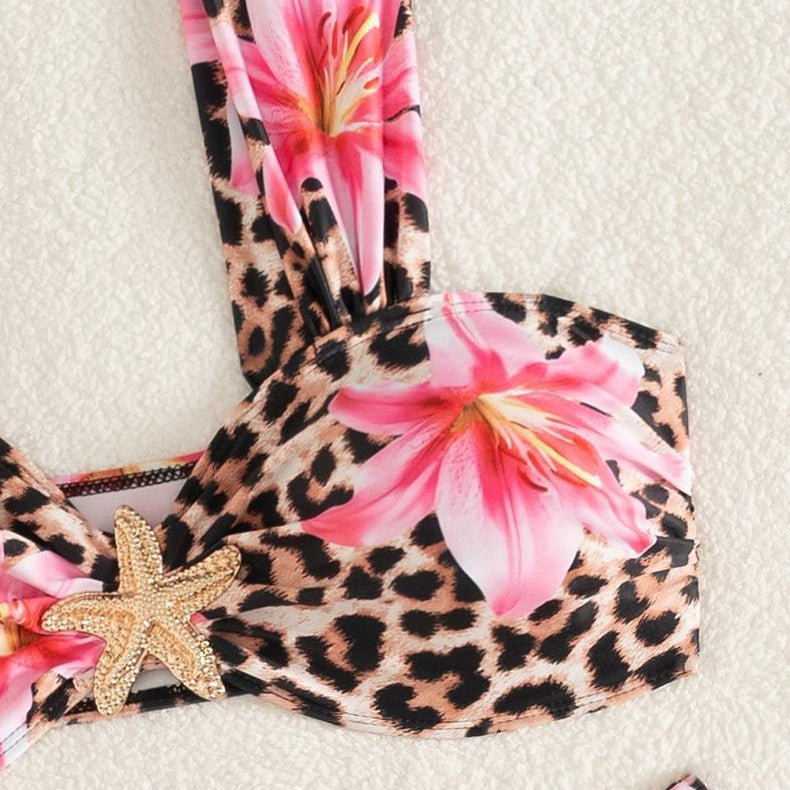 Women's bikini set with floral leopard pattern Mune Fashion