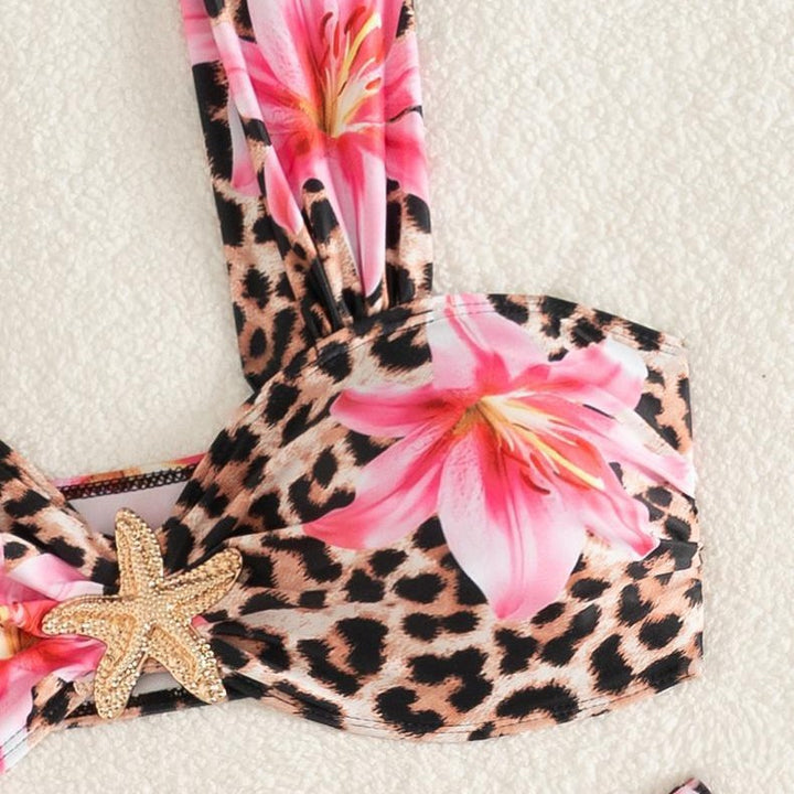 Women's bikini set with floral leopard pattern Mune Fashion