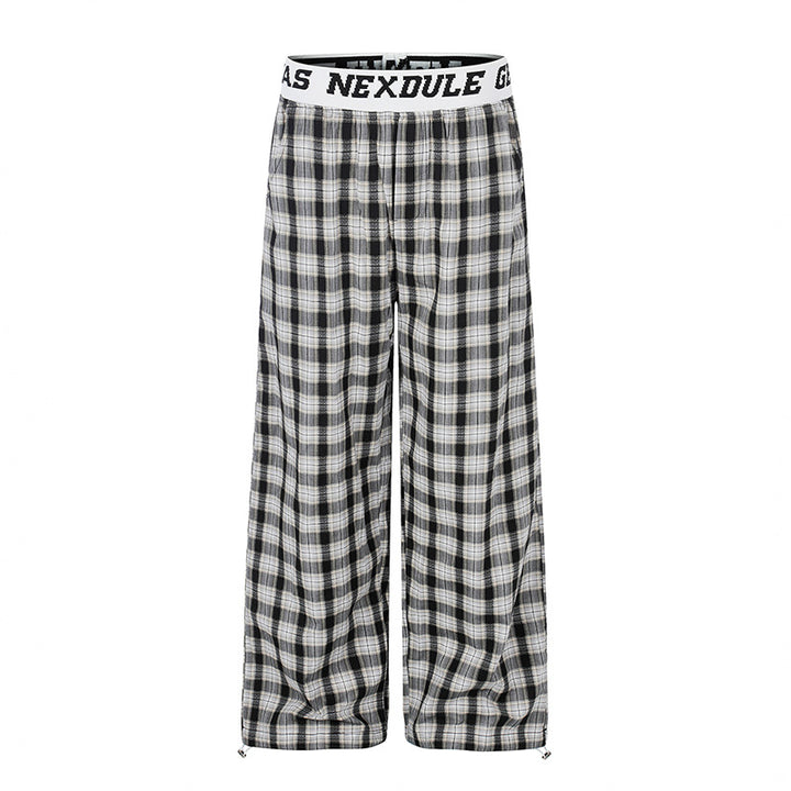 Women's Wide Palazzo Lounge Pants with Elastic Logo Waistband and Adjustable Hem Mune Fashion