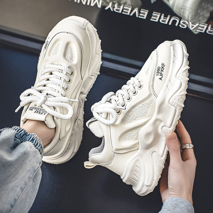 Women's chunky platform sneakers with perforated upper, padded ankle collar, and grippy wavy outsole Mune Fashion
