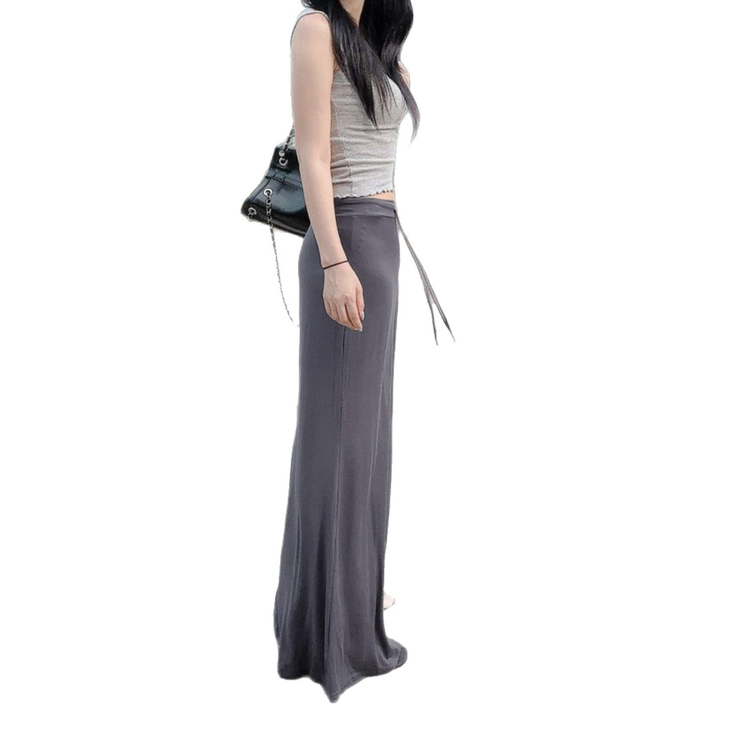 Ladies nan maxi skirt made of soft jersey with tie waistband, high waist and side slits Mune Fashion