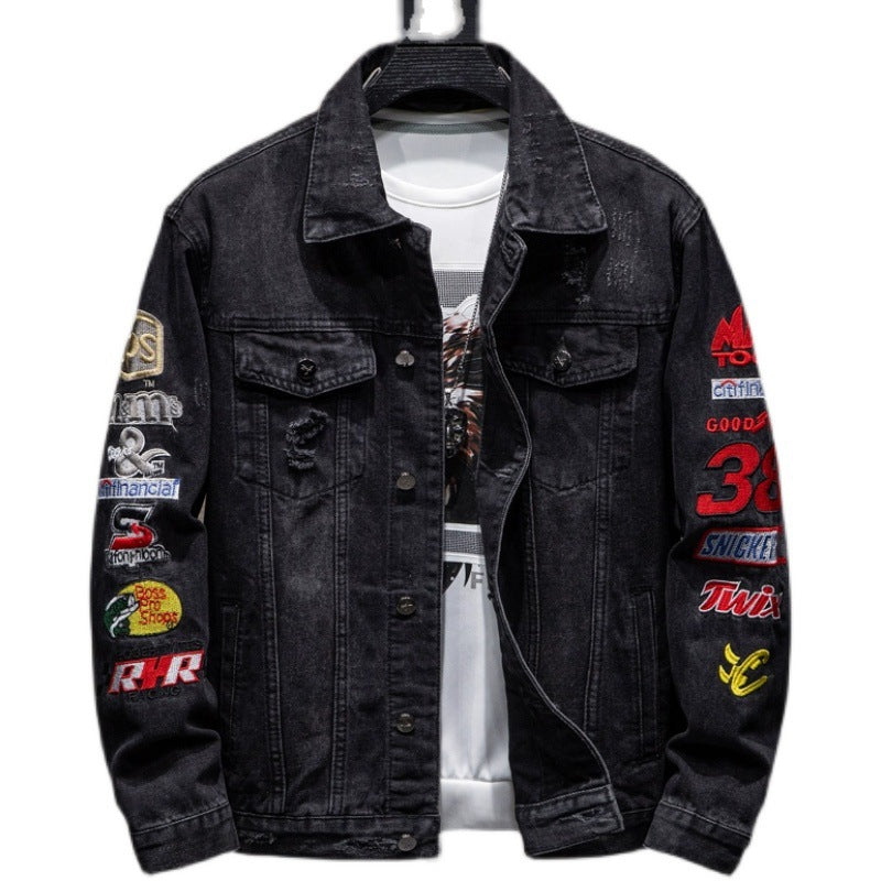 Men's Fashion Denim Jacket with Creative Applications Mune Fashion