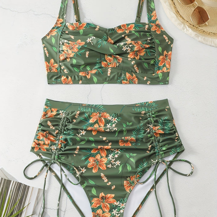 Women's High-Cut Bikini with Ruching Mune Fashion
