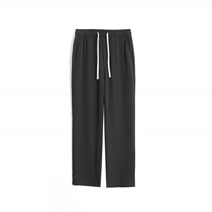 Men's Wide Relaxed-Fit Lounge Pants with Elastic Waistband and Drawstring Mune Fashion