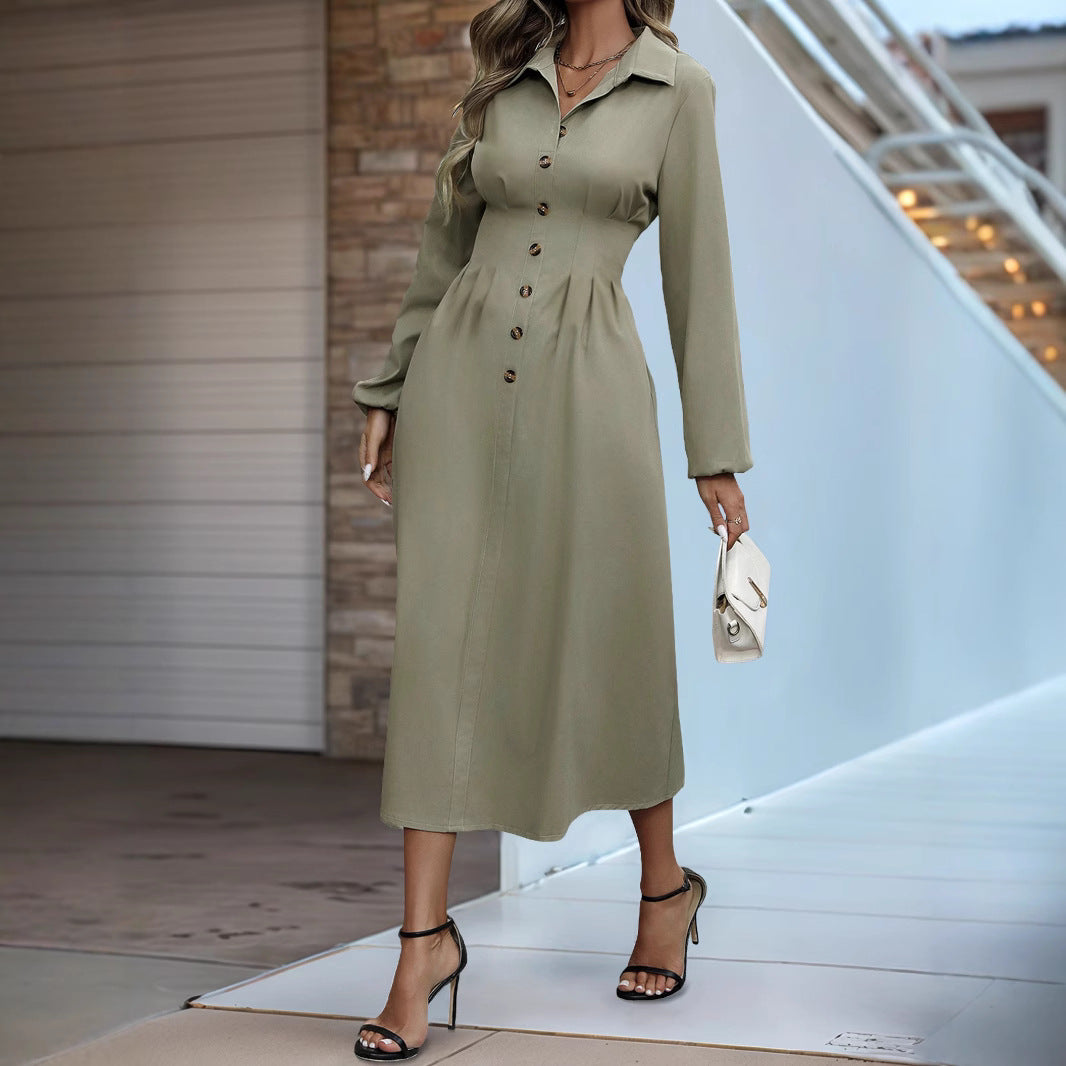 Women’s midi dress with button details and fitted silhouette Mune Fashion