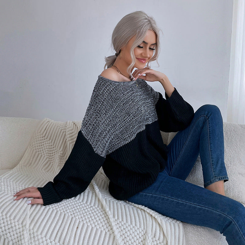 Women's Loose Fit Chunky Knit Sweater with Raglan Sleeves and Round Neck Mune Fashion