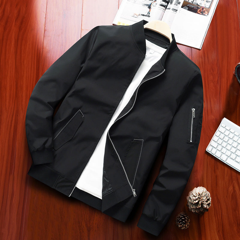 Men's lightweight nylon bomber jacket in aviator utility style with arm pocket and ribbed cuffs Mune Fashion