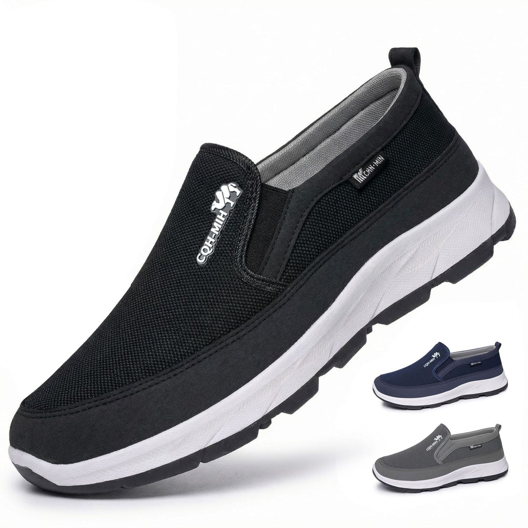 Men's padded slip-on comfort sneaker with elastic entry, shock-absorbing EVA platform sole and removable comfort insole Mune Fashion