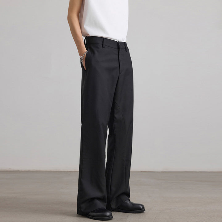 Men's Wide Pleated Trousers with Wide Leg and Belt Loops Mune Fashion