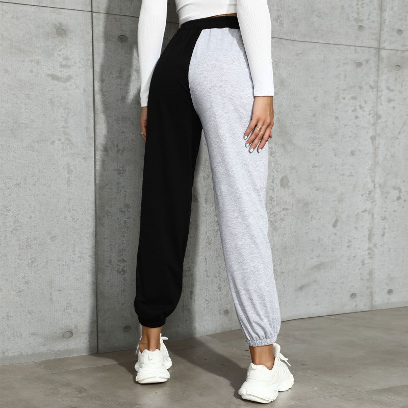 Women's Casual Track Pants with High Elastic Waistband, Drawstring, Side Pockets and Elastic Cuffs Mune Fashion