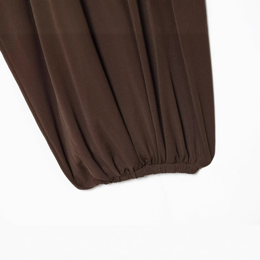 Women's Voluminous Pleated Blouse with Wide Raglan Sleeves and Elastic Waist Mune Fashion