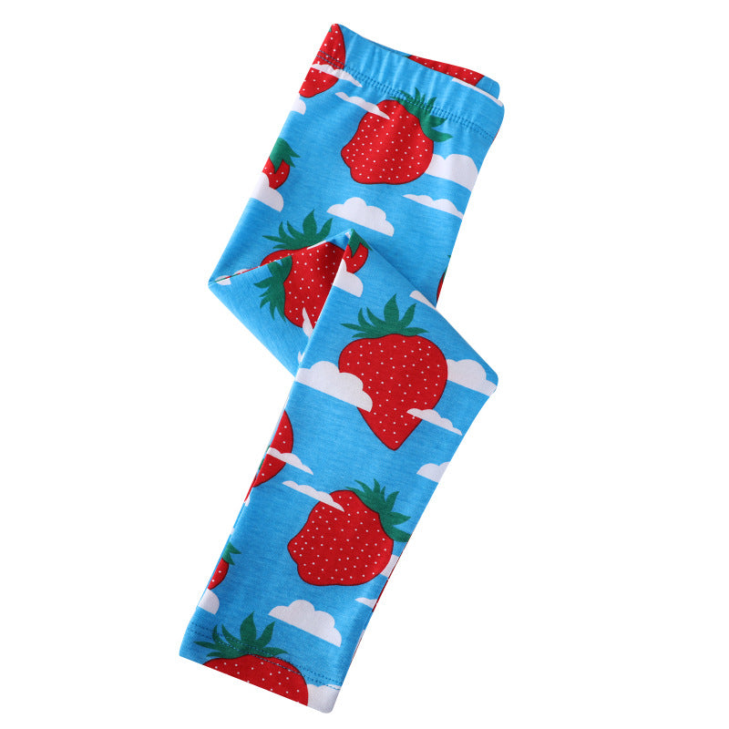 Girls Leggings with cheerful strawberry motif Mune Fashion