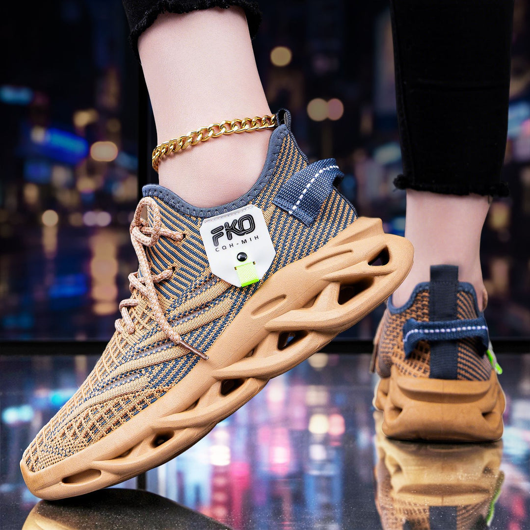 Men's nan lightweight knit sneakers with seamless sock upper, breathable mesh upper material, and innovative hollow molded EVA cushioning Mune Fashion