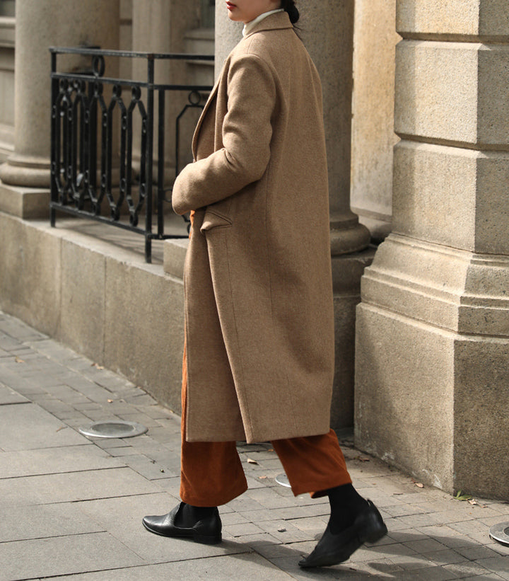 Women's Elegant and Modern Wool Trench Coat Drune