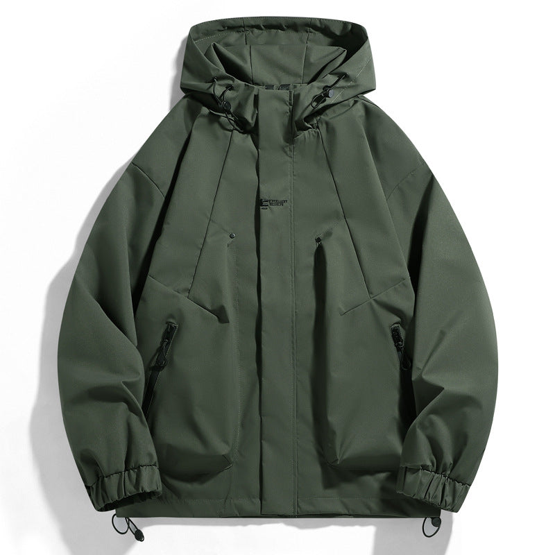 Men's nano wind and water-repellent hooded jacket with ergonomic seams, adjustable hem, and secure zippered pockets Mune Fashion