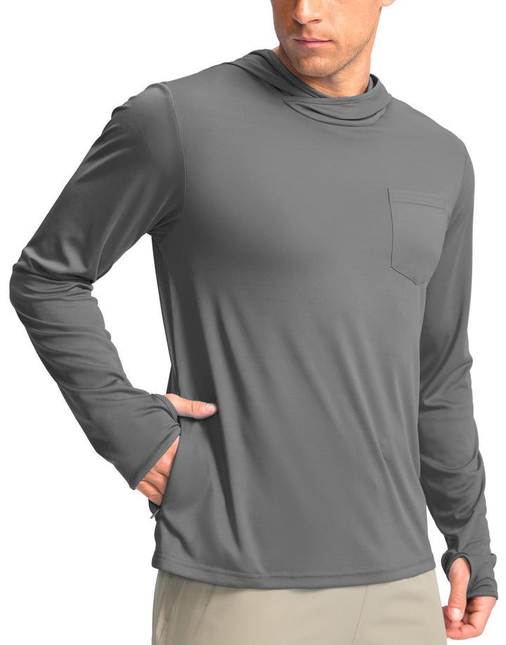 Men's functional shirt with hood and pockets