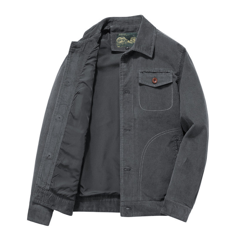 Men's cord jacket in worker style with quilted lining Mune Fashion