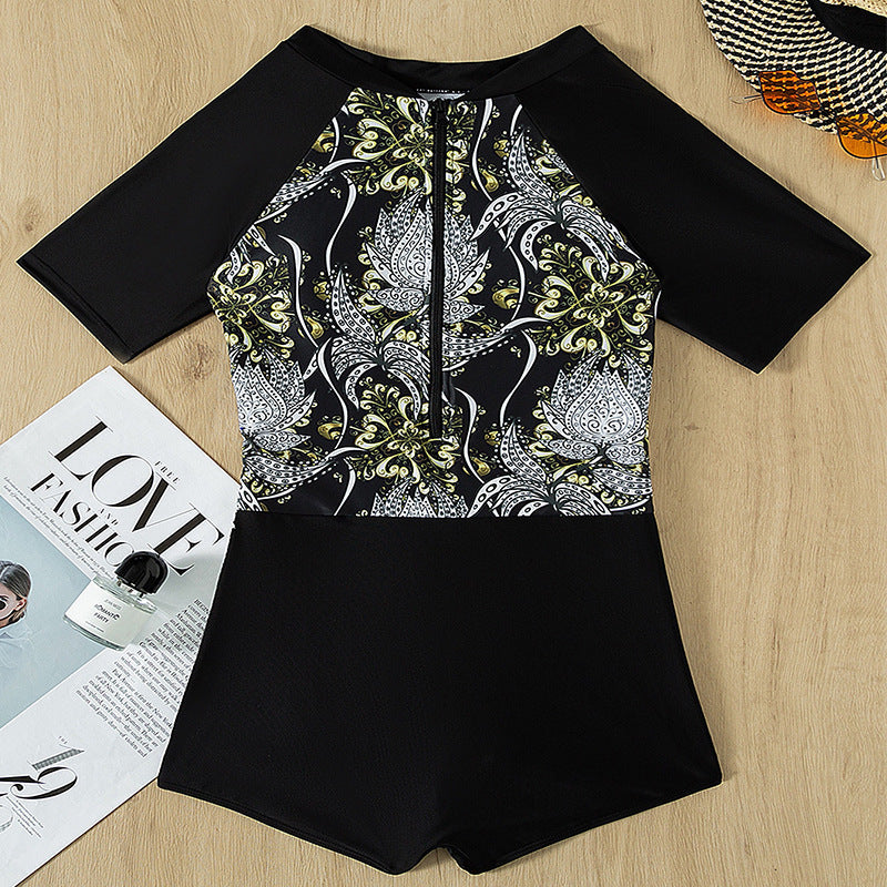 Women's swimsuit with short sleeve and floral design Mune Fashion