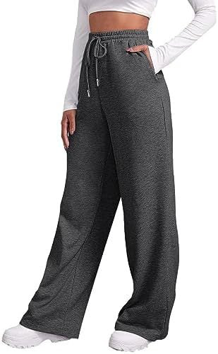 Ladies wide High-Waist Palazzo lounge pants with elastic comfort waistband, drawstring and side pockets Mune Fashion
