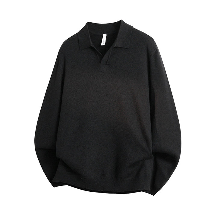 Unisex Oversized Polo collar fine knit sweater with loose fit Mune Fashion