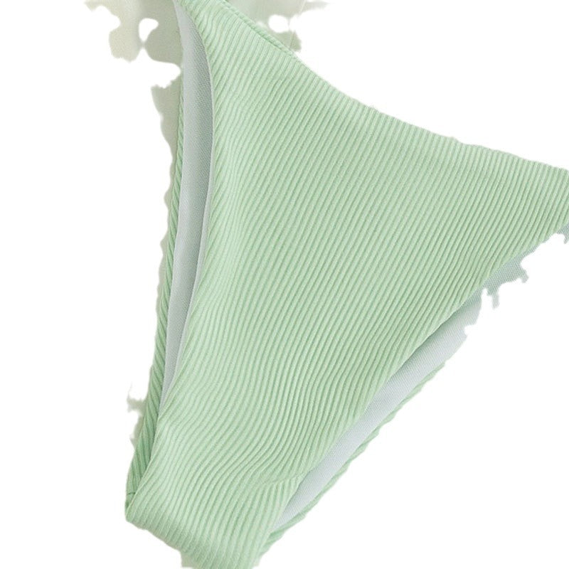 Women Triangle Bikini with fine ribbed texture and playful ties Mune Fashion