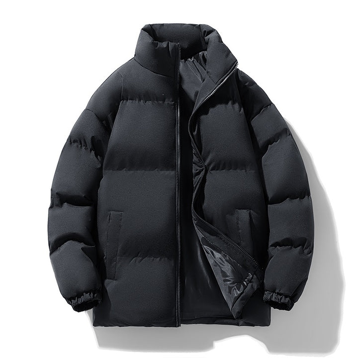 Men's Padded Puffer Transition Jacket with Stand Collar, Zipper & Elastic Cuffs Mune Fashion