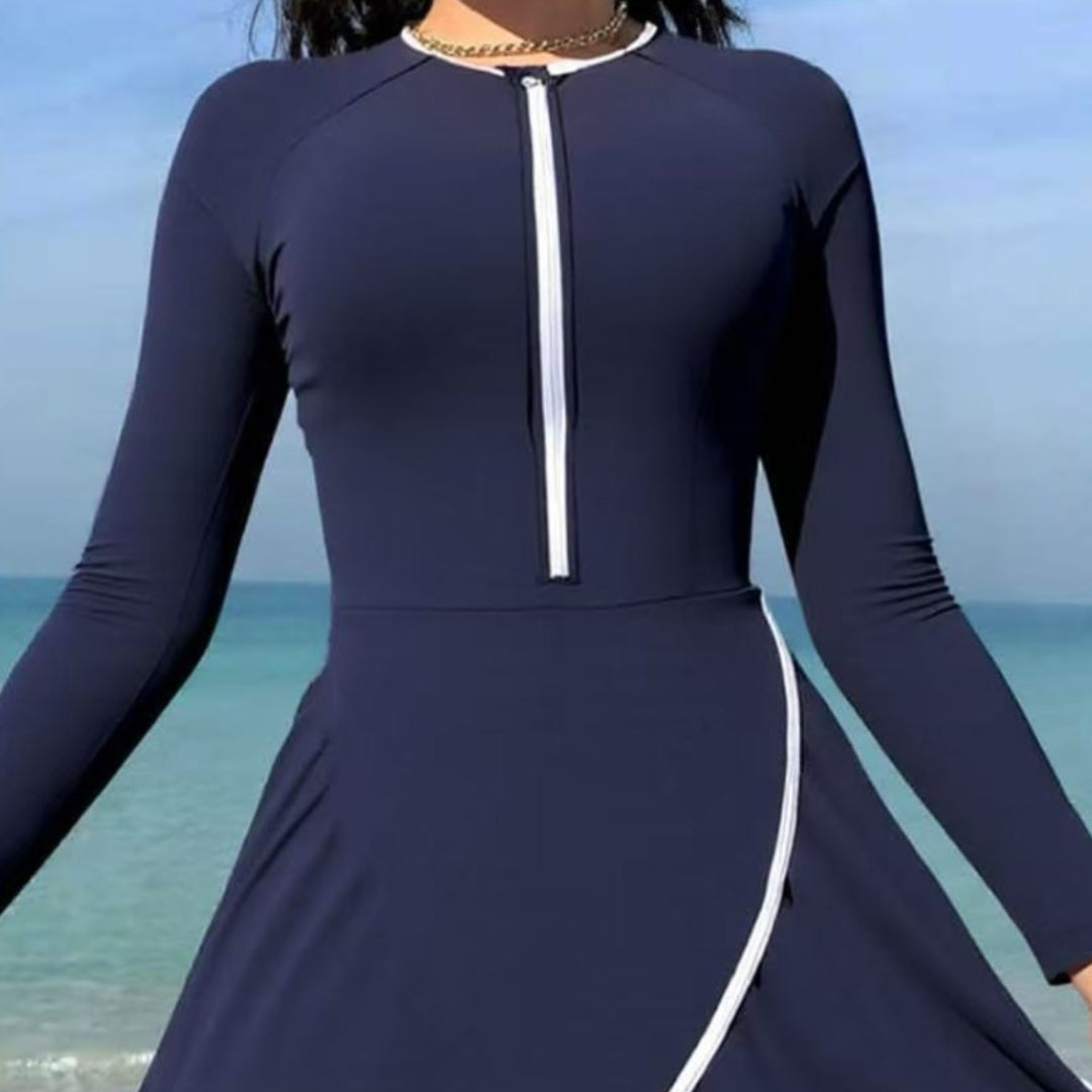 Women's stylish swimsuit with wrap design and long sleeves Mune Fashion