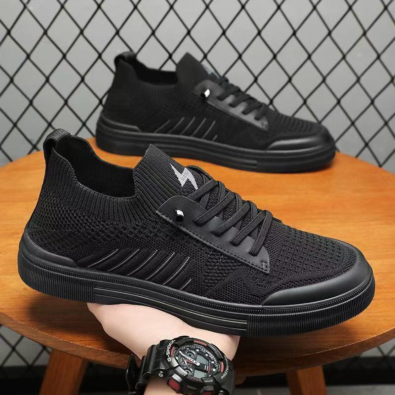 Men's Lightweight Knitted Low-Top Sneaker with Sock-Like Shaft and Elastic Entry Mune Fashion