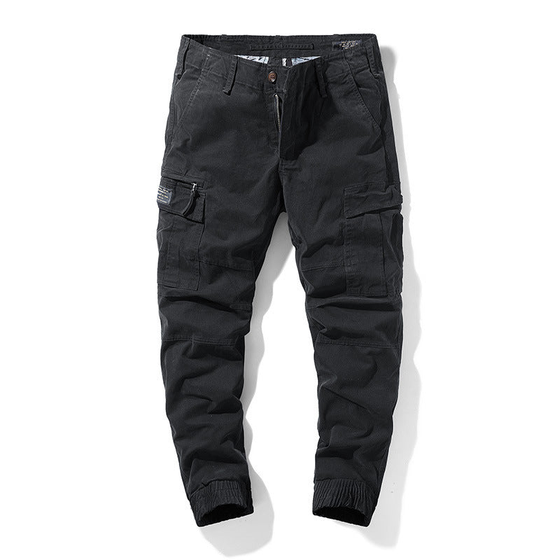 Men's Cargo Jogger Pants with Multi-Pockets and Elastic Cuff Mune Fashion