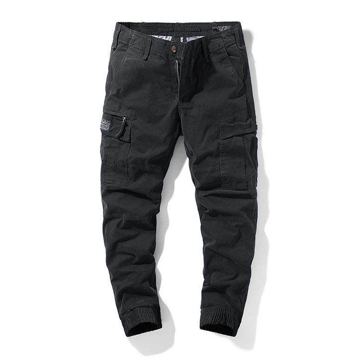 Men's Cargo Jogger Pants with Multi-Pockets and Elastic Cuff Mune Fashion