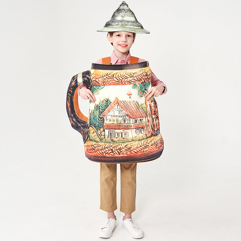 Unisex nan traditional ceramic beer mug with pewter lid and hand-painted relief motif Mune Fashion