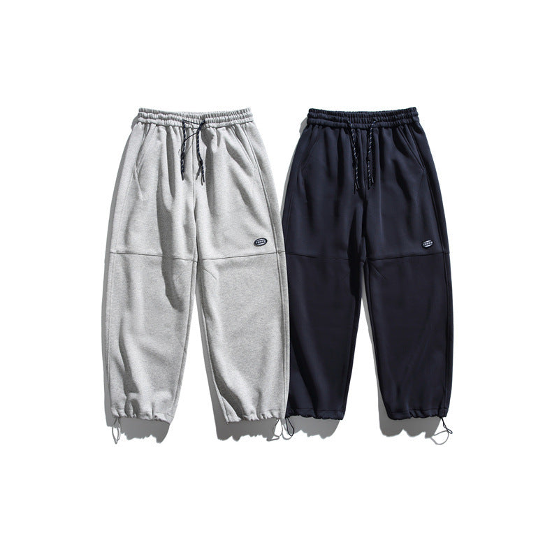 Unisex Loose Cargo Jogging Pants with Drawstring, Knee Panels and Adjustable Hem
