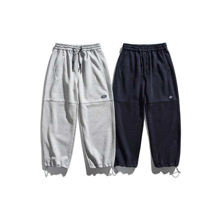 Unisex Loose Cargo Jogging Pants with Drawstring, Knee Panels and Adjustable Hem