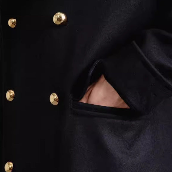 Men's Elegant Double-Breasted Wool Coat with Wide Lapels Mune Fashion