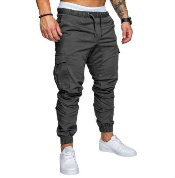 Men's Tactical Cargo Joggers with Drawstring, Elastic Cuffs, and Multiple Pockets Mune Fashion