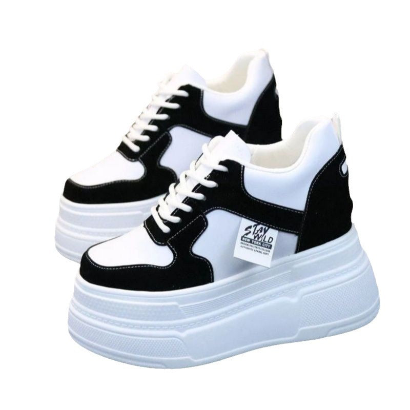 Women's Platform Sneakers with Fashionable Silhouette and Stable Sole Mune Fashion