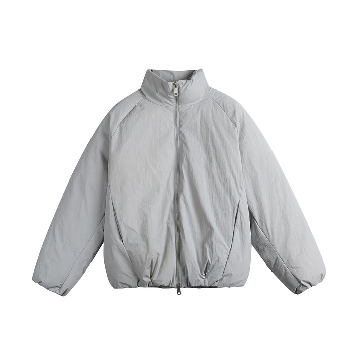Unisex Oversized Padded Jacket with High Stand-Up Collar and Two-Way Zipper Mune Fashion