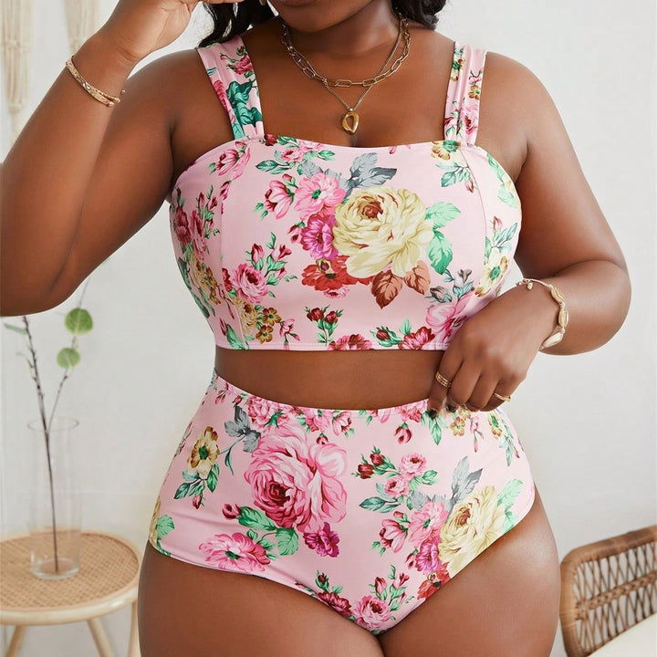 Women's High-Waisted Bikini Set with Floral Design Mune Fashion