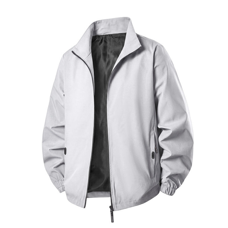 Men's Lightweight Transitional Jacket with High Stand-Up Collar Mune Fashion