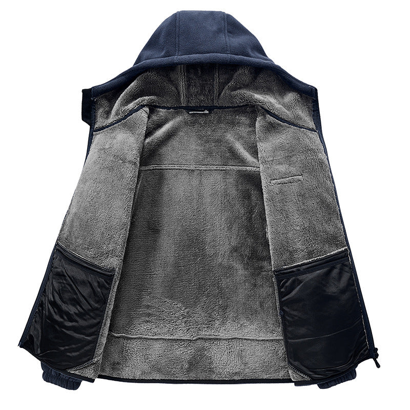 Men's Thermo-Fleece Hoodie with insulating Sherpa trim and concealed zip pockets Mune Fashion