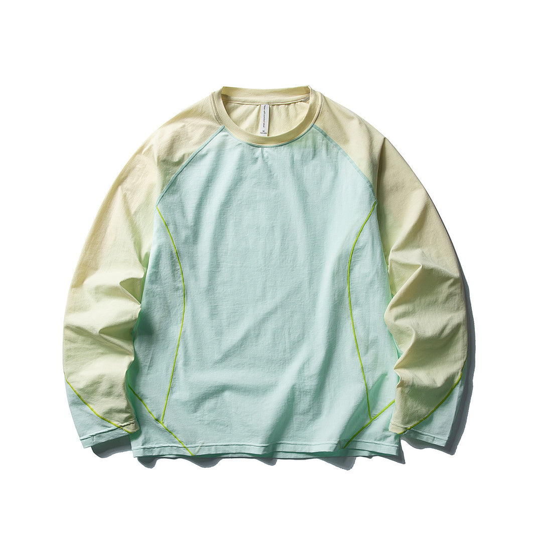 Women's Oversized Long Sleeve Shirt with Raglan Sleeves and Distinctive Contrast Stitching Mune Fashion