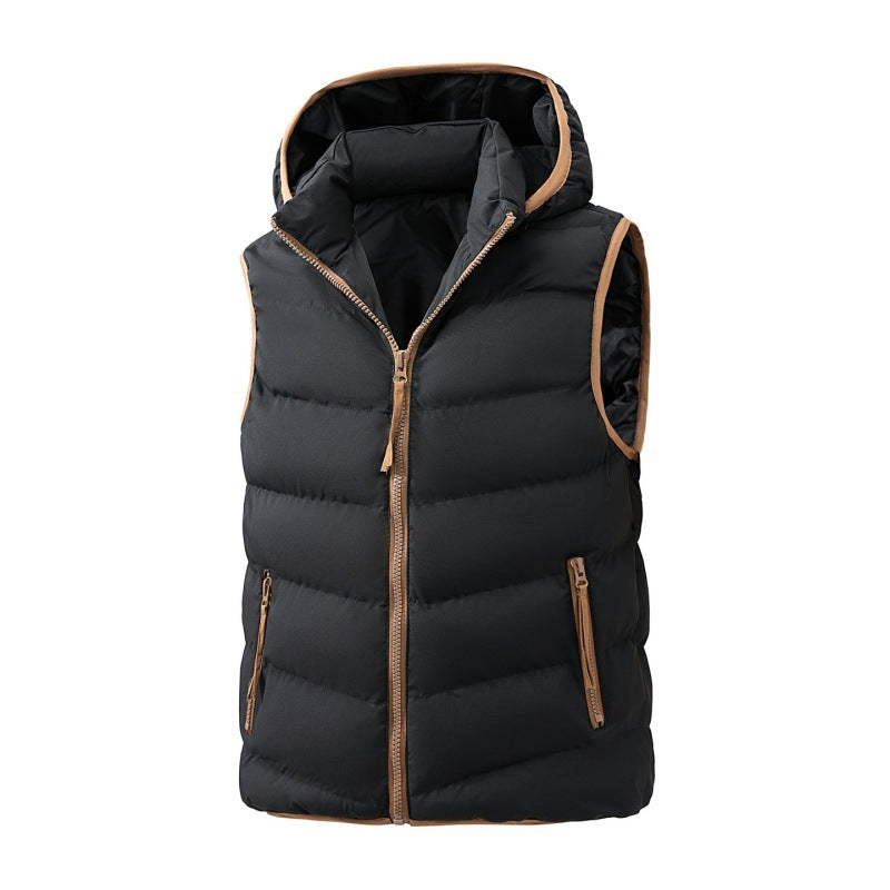 Women lightweight quilted vest with ergonomic hood, synthetic thermal filling and contrasting edging Mune Fashion
