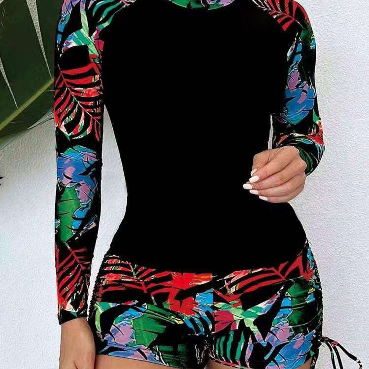 Women's sports swimsuit with long-sleeved top and high leg cut Mune Fashion
