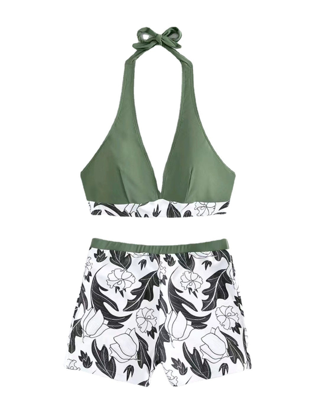 Ladies triangle bikini with floral shorts design Mune Fashion