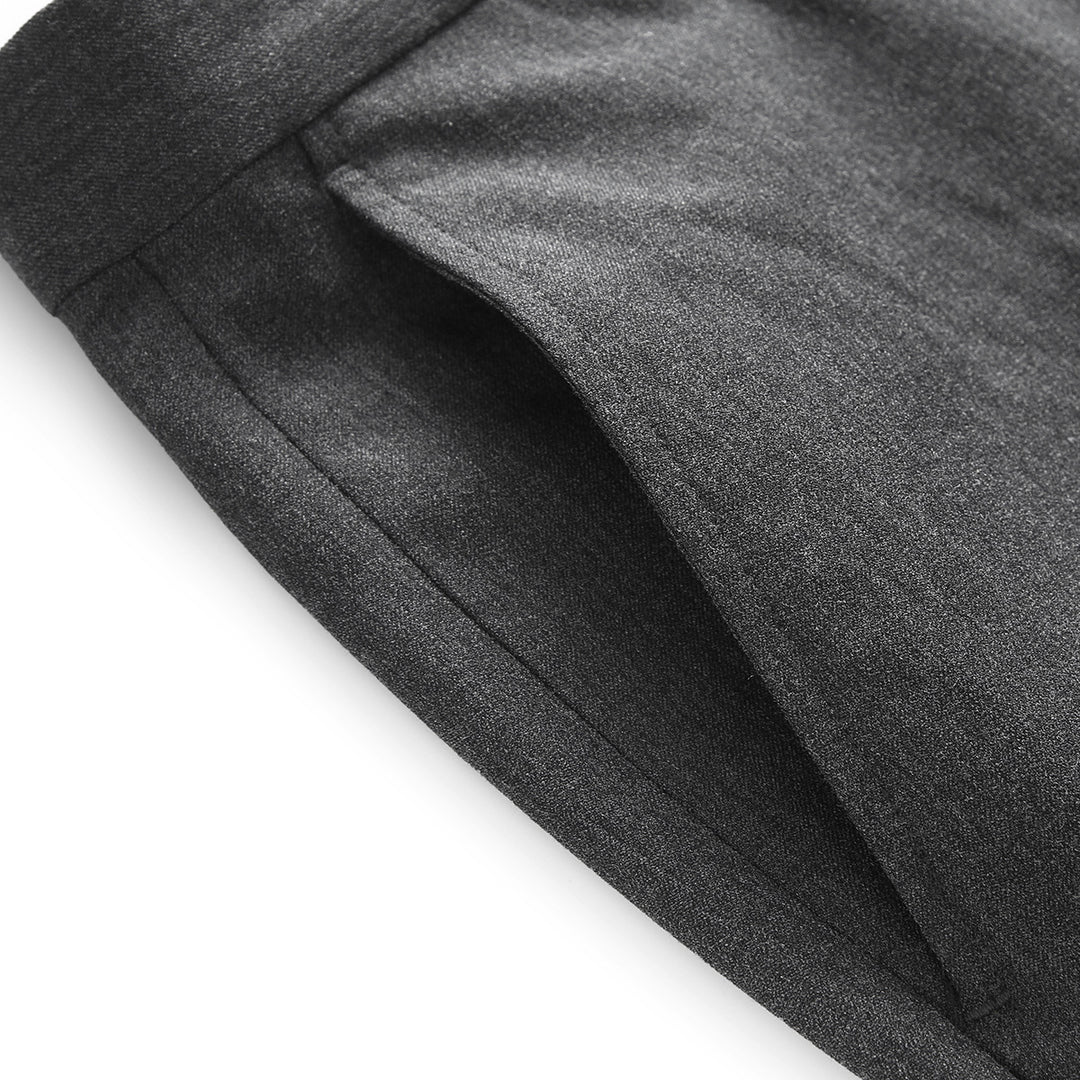 Men's narrow pleat dress pants made of stretchy cotton blend with straight leg Mune Fashion